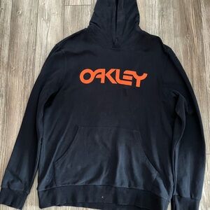 🌸 Oakley Black Hoodie with Orange Logo